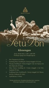 Read more about the article Setu Pon “Klenengan” Pendhapa Ageng, Pura Mangkunegaran
